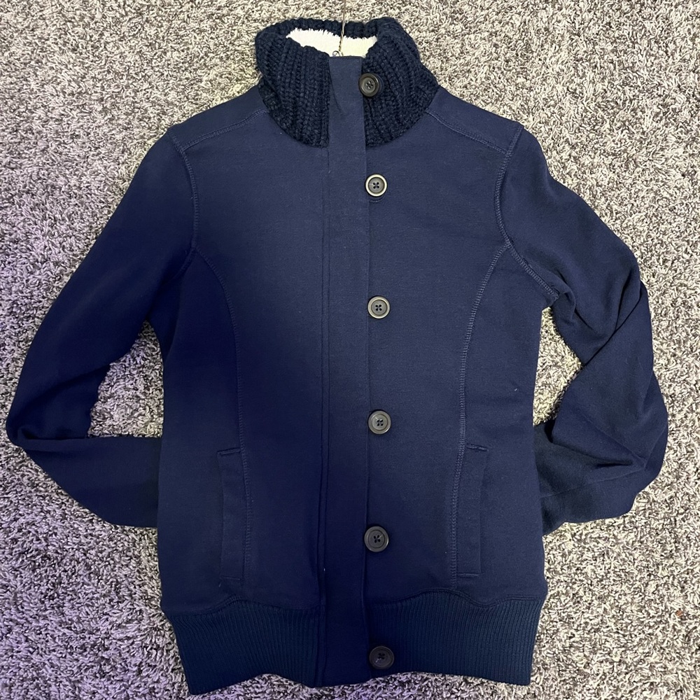 Cute Navy Blue sweater with fluffy warm fleece